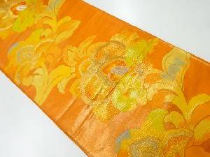 アンティーク　草花模様織り出し袋帯（材料）